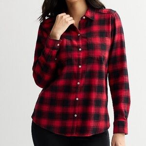 Croft & Barrow red buffalo plaid flannel shirt small